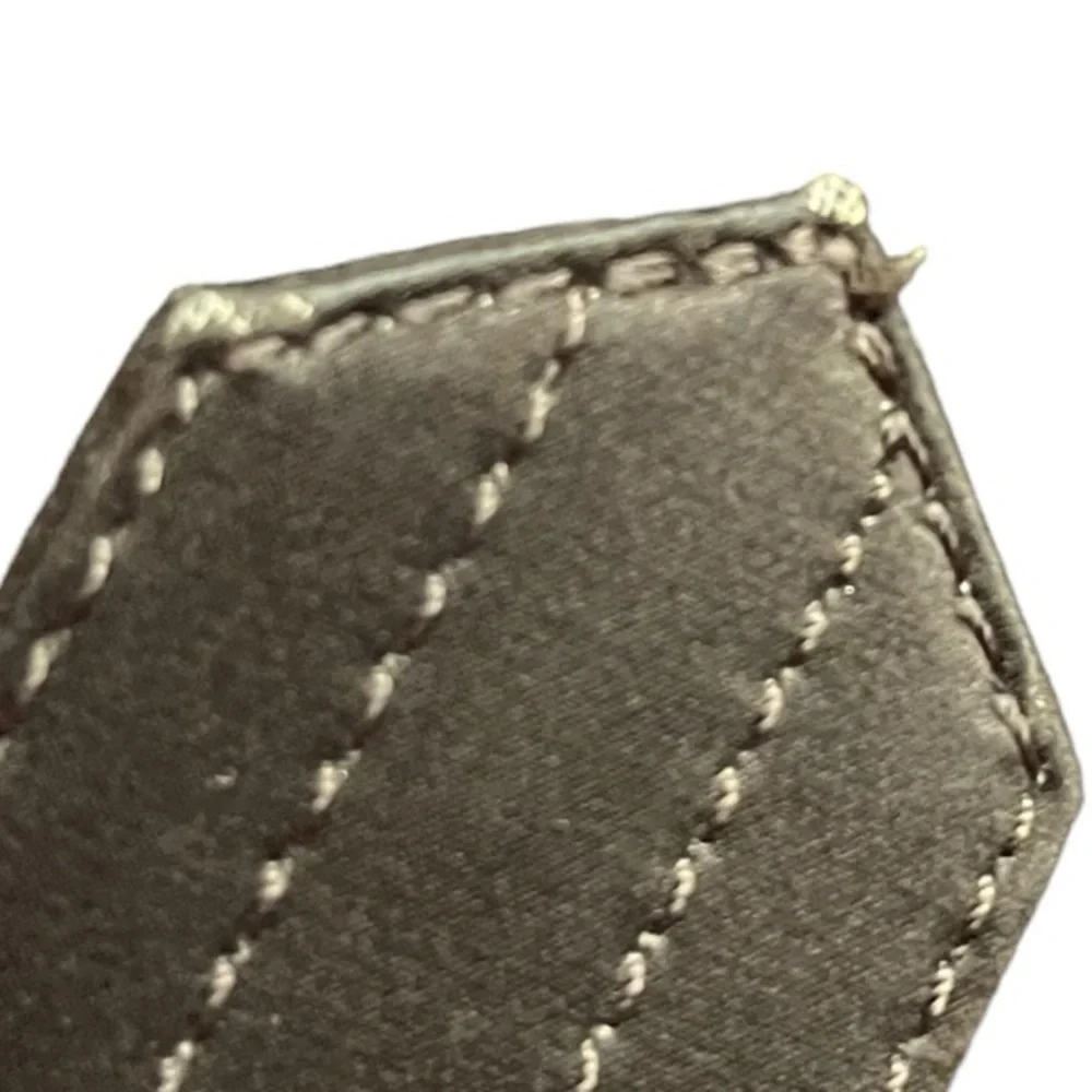 Gap Satin Brown Belt Yellow Bedazzles on Goldtone Buckle Stitch Detail Tiny Flaw